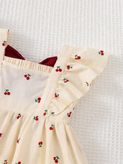 Vestido Bebê Menina Estampa Cereja com Laço Vermelho 003 Vestido Menina 13 Kabannas 