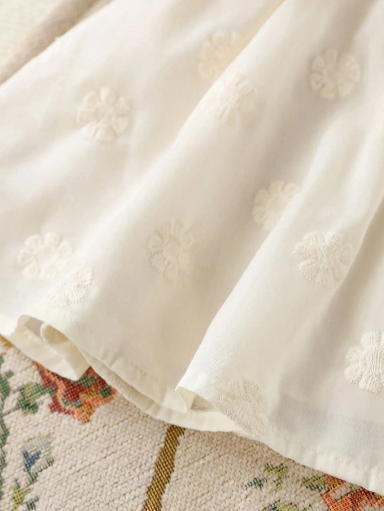 Vestido Bebê Menina Evasê Bordado Floral 004 Vestido Menina 30 Kabannas 