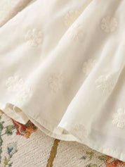 Vestido Bebê Menina Evasê Bordado Floral 004 Vestido Menina 30 Kabannas 