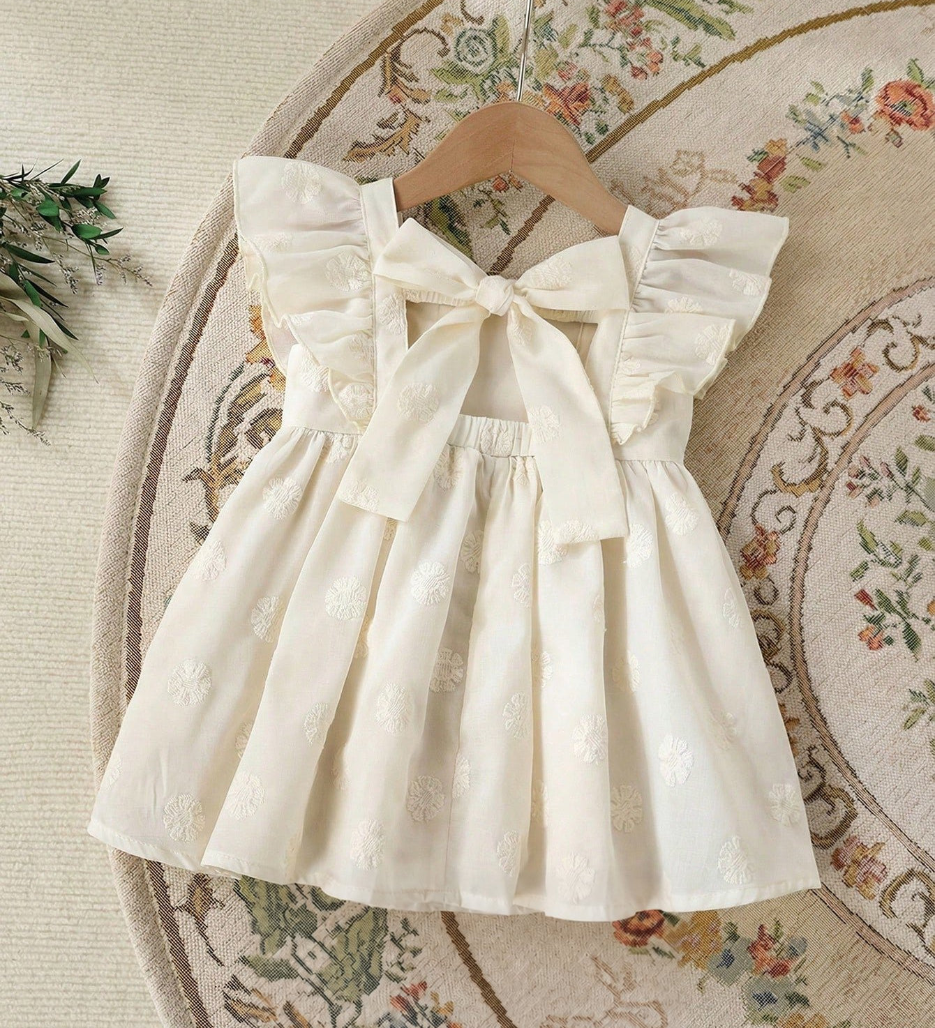 Vestido Bebê Menina Evasê Bordado Floral 004 Vestido Menina 30 Kabannas Off-white 3-6 Meses 