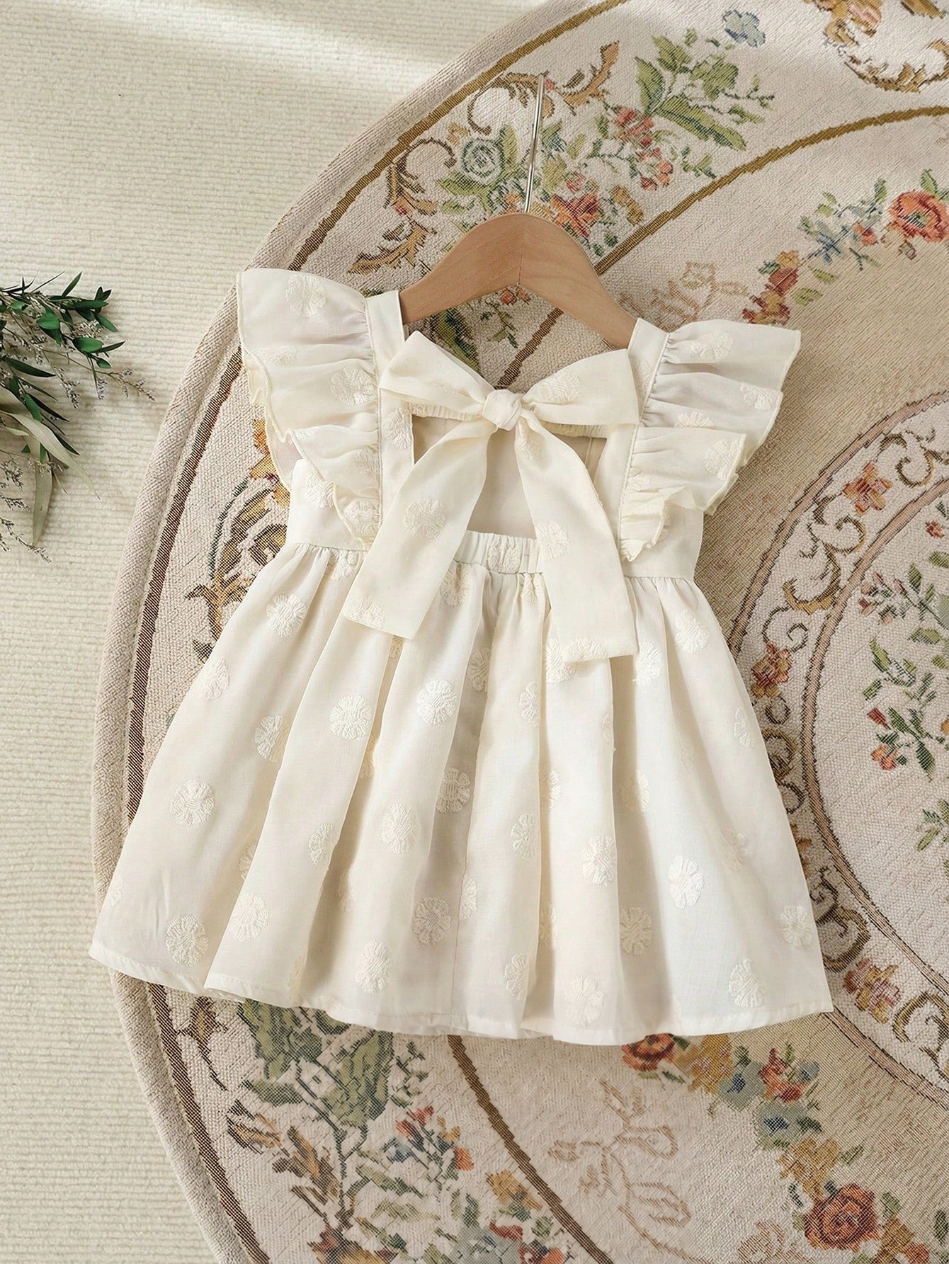 Vestido Bebê Menina Evasê Bordado Floral 004 Vestido Menina 30 Kabannas Off-white 3-6 Meses 