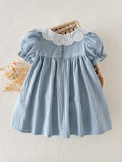 Vestido Bebê Menina Evasê Renda Aplique Pato 001 Vestido Menina 04 Kabannas 
