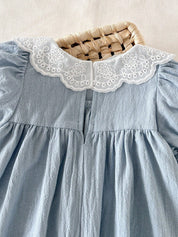 Vestido Bebê Menina Evasê Renda Aplique Pato 001 Vestido Menina 04 Kabannas 