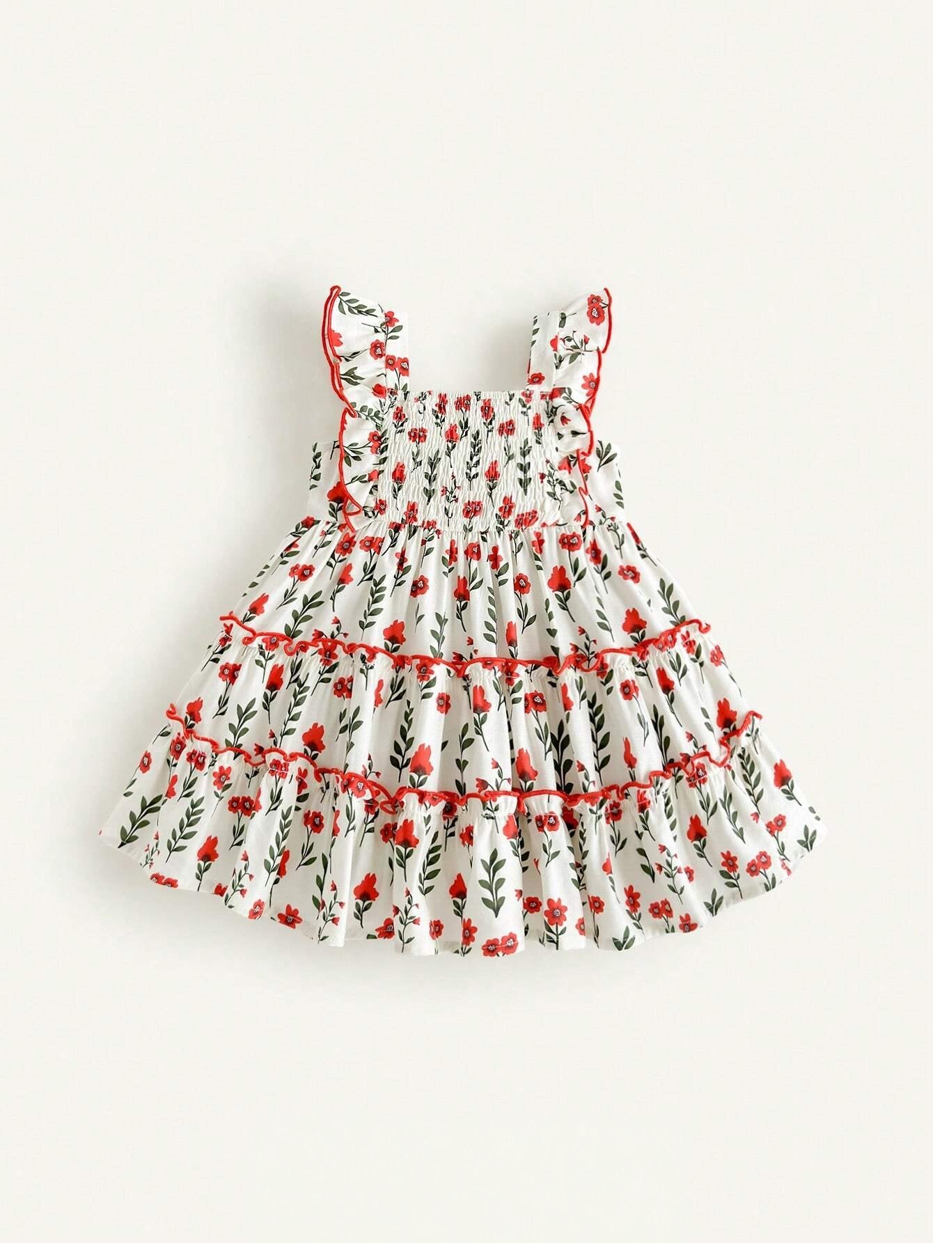 Vestido Bebê Menina Floral Babado em Camadas 004 Vestido Menina 29 Kabannas 