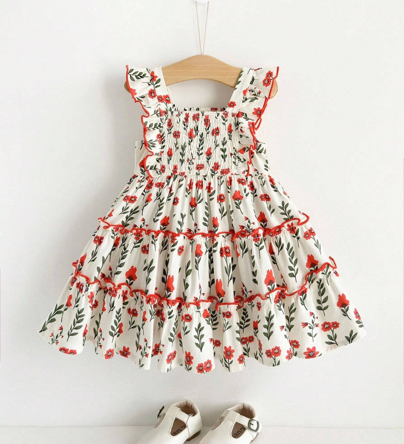 Vestido Bebê Menina Floral Babado em Camadas 004 Vestido Menina 29 Kabannas 