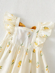 Vestido Bebê Menina Floral Manga Borboleta com Laço 004 Vestido Menina 32 Kabannas 