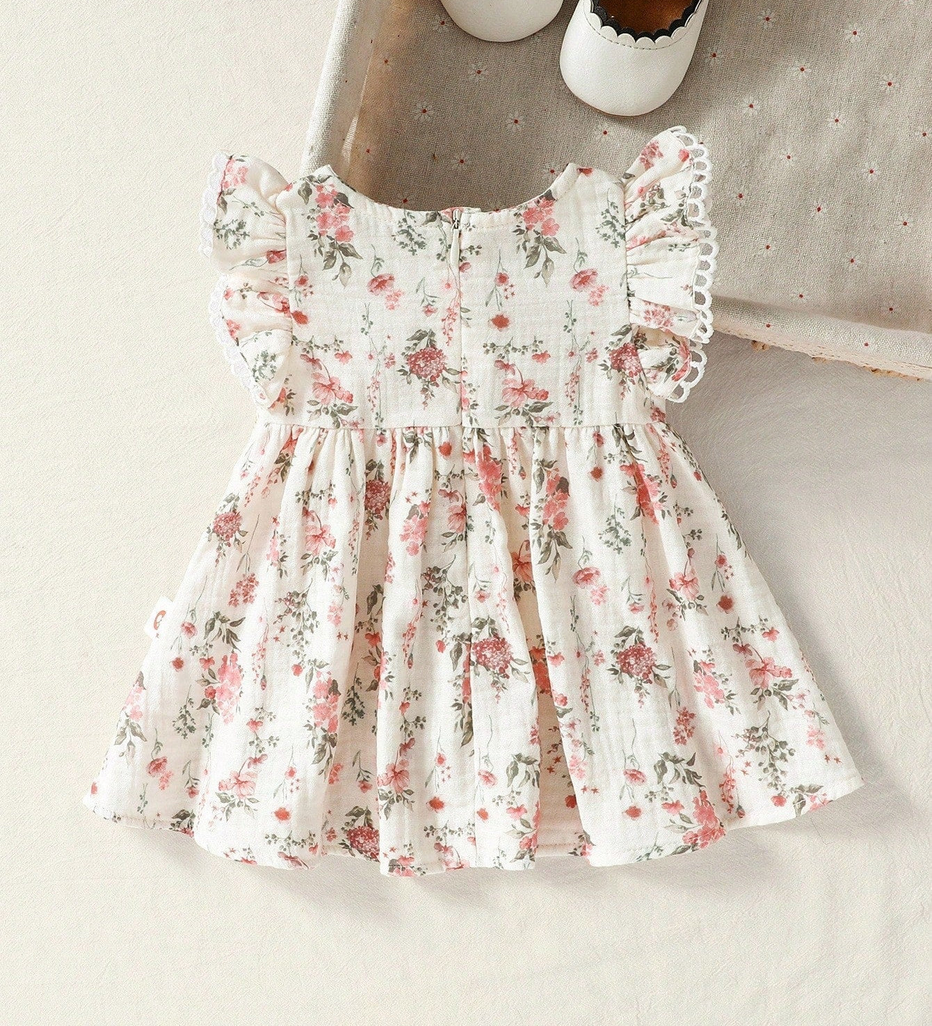 Vestido Bebê Menina Floral Manga Esvoaçante Linha A 004 Vestido Menina 28 Kabannas 