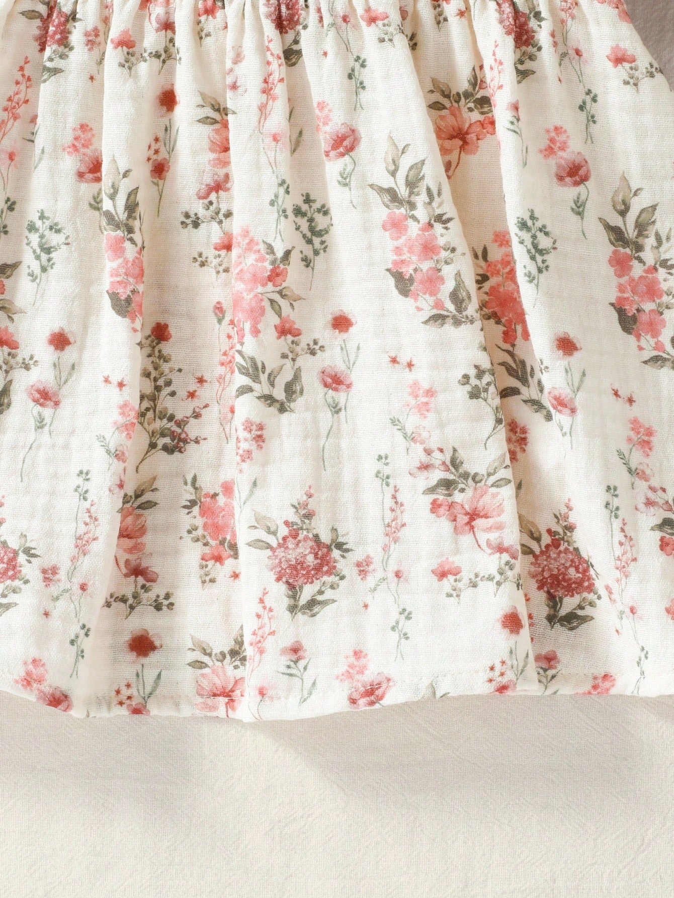 Vestido Bebê Menina Floral Manga Esvoaçante Linha A 004 Vestido Menina 28 Kabannas 