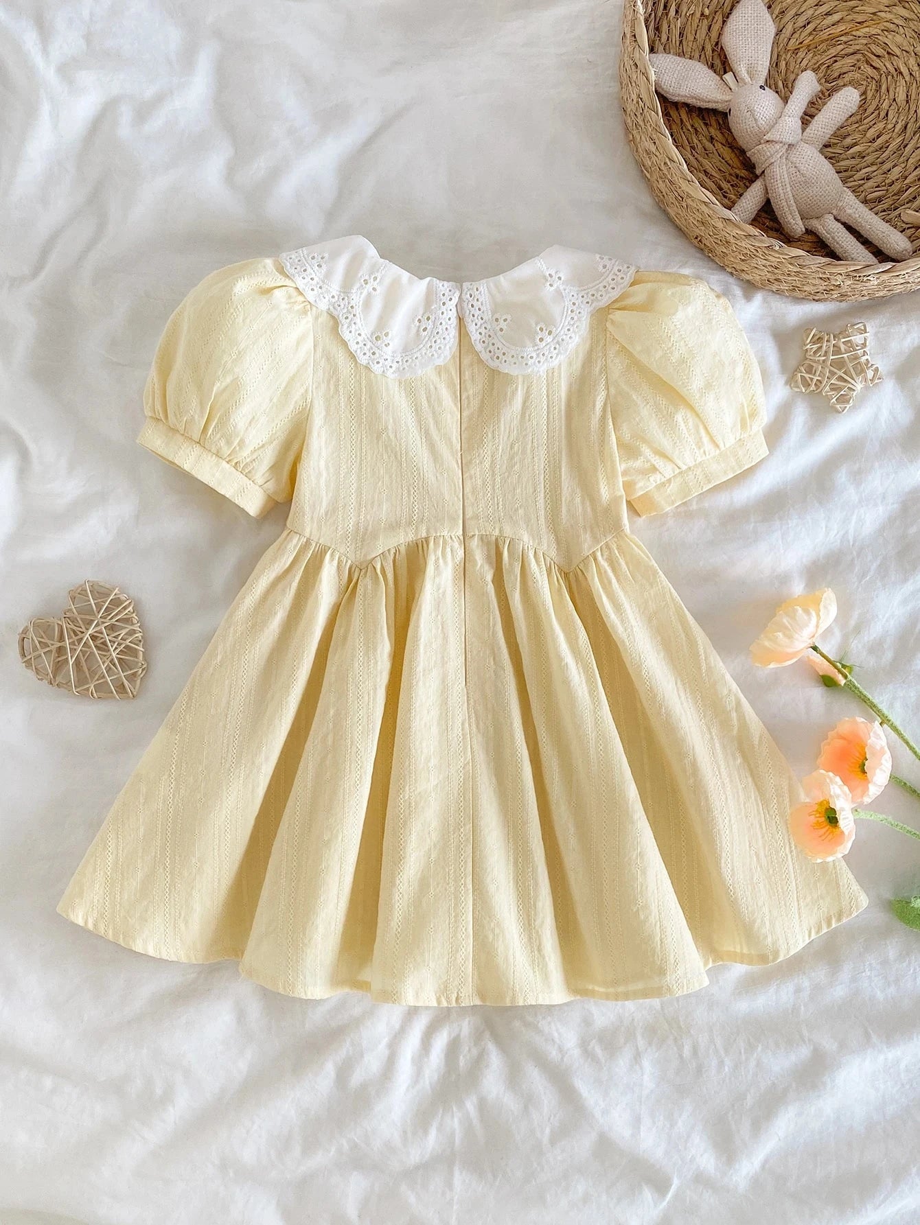 Vestido Bebê Menina Gola Peter Pan Manga Bufante 004 Vestido Menina 22 Kabannas 