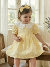 Vestido Bebê Menina Gola Peter Pan Manga Bufante 004 Vestido Menina 22 Kabannas 