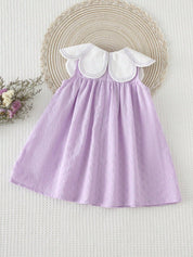 Vestido Bebê Menina Linha A Gola Bordada Floral sem Mangas 003 Vestido Menina 19 Kabannas 