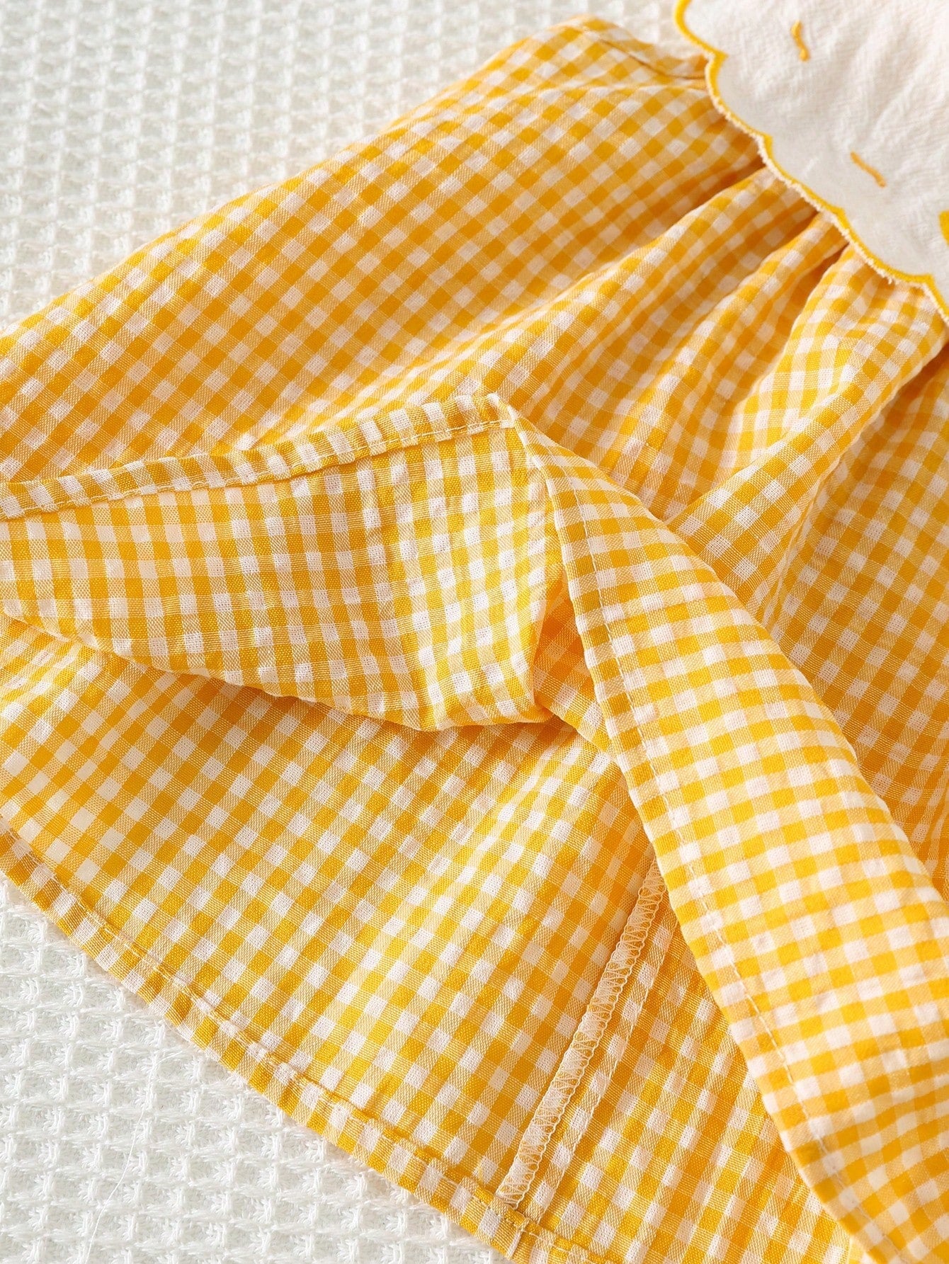 Vestido Bebê Menina Regata Xadrez Gola Bordada Pato Algodão 001 Vestido Menina 01 Kabannas 