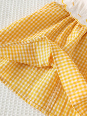 Vestido Bebê Menina Regata Xadrez Gola Bordada Pato Algodão 001 Vestido Menina 01 Kabannas 