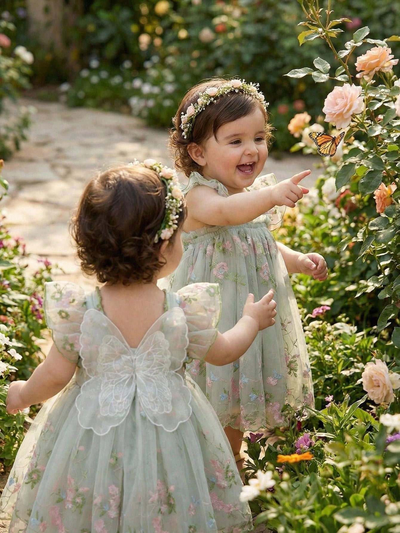 Vestido Bebê Menina Tule Bordado Floral 004 Vestido Menina 34 Kabannas 