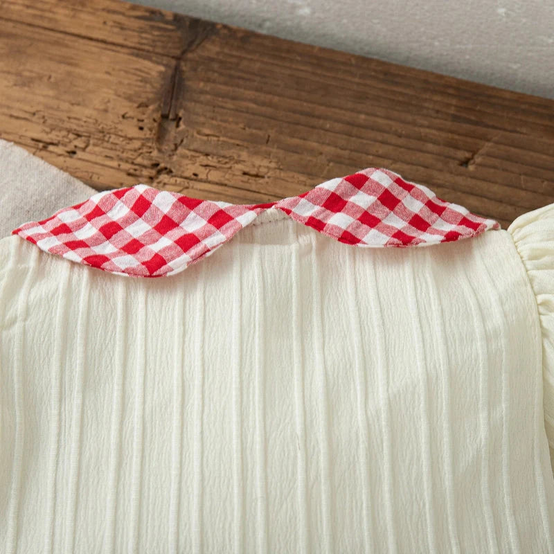 Vestido de Bebê Menina com Gola de Boneca e Manga Puff Vestido Menina 12 Kabannas 