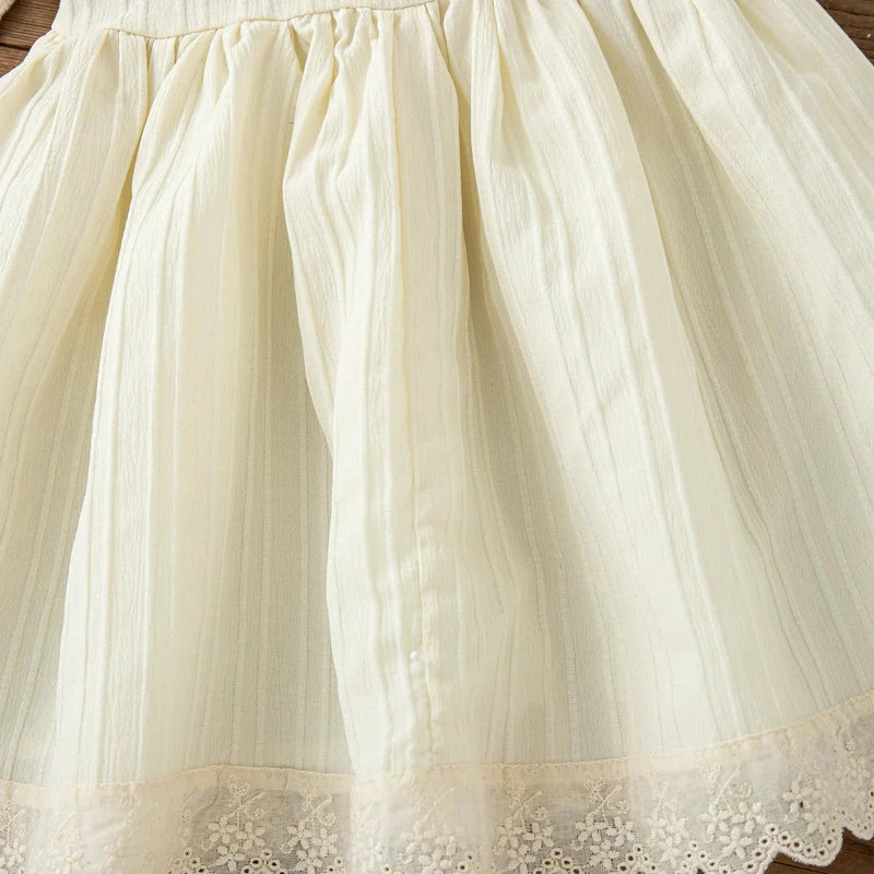 Vestido de Bebê Menina com Gola de Boneca e Manga Puff Vestido Menina 12 Kabannas 