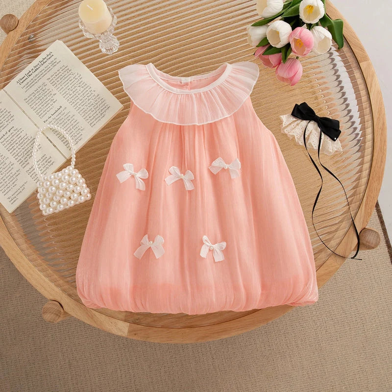 Vestido de Bebê Princesa com Laços Vestido Menina 10 Kabannas Rosa 9-12 Meses 