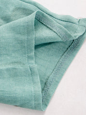 Vestido Gestante e Amamentação Midi Manga Longa com Botões e Faixa - Verde sálvia