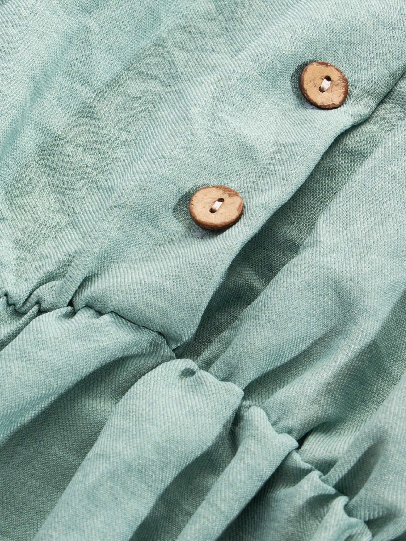 Vestido Gestante e Amamentação Midi Manga Longa com Botões e Faixa - Verde sálvia