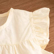 Vestido Infantil de Verão com Estampa de Cerejas e Babados Vestido Menina 14 Kabannas 