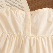 Vestido Infantil de Verão com Estampa de Cerejas e Babados Vestido Menina 14 Kabannas 