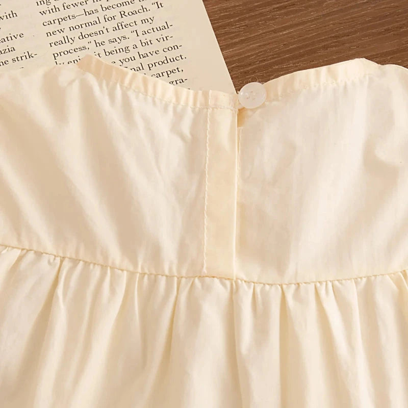Vestido Infantil de Verão com Estampa de Cerejas e Babados Vestido Menina 14 Kabannas 