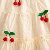 Vestido Infantil de Verão com Estampa de Cerejas e Babados Vestido Menina 14 Kabannas 