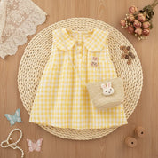 Vestido Infantil de Verão com Gola de Boneca e Bolsa Vestido Menina 19 Kabannas 