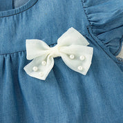 Vestido Infantil de Verão com Laços para Meninas Vestido Menina 17 Kabannas 