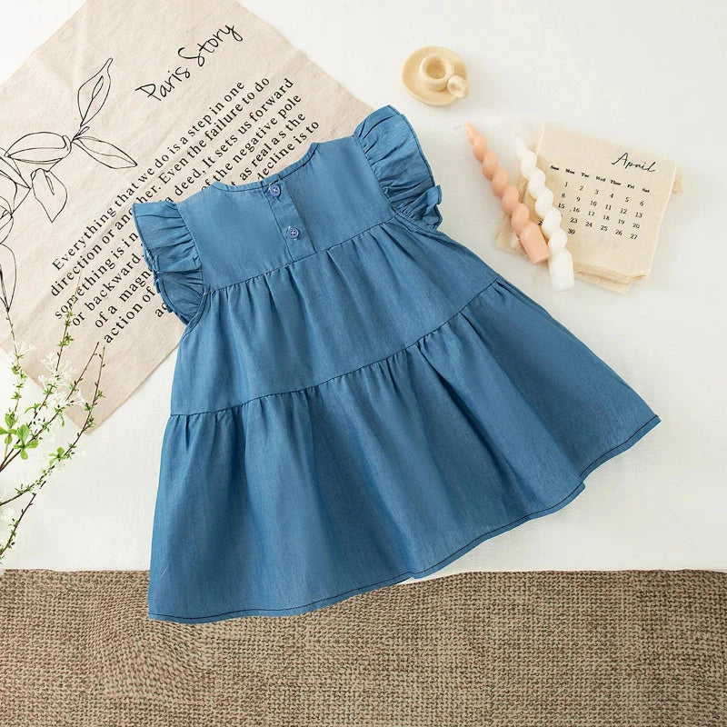 Vestido Infantil de Verão com Laços para Meninas Vestido Menina 17 Kabannas 
