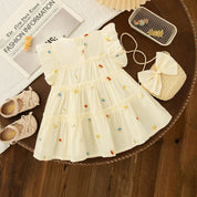 Vestido Infantil Floral com Bolsa Vestido Menina 07 Kabannas 