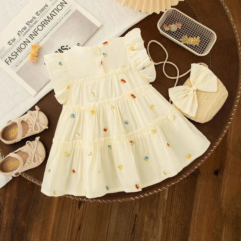 Vestido Infantil Floral com Bolsa Vestido Menina 07 Kabannas 