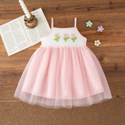 Vestido Infantil Floral de Verão para Meninas Vestido Menina 11 Kabannas Rosa claro 12-18 Meses 