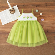 Vestido Infantil Floral de Verão para Meninas Vestido Menina 11 Kabannas Verde 12-18 Meses 