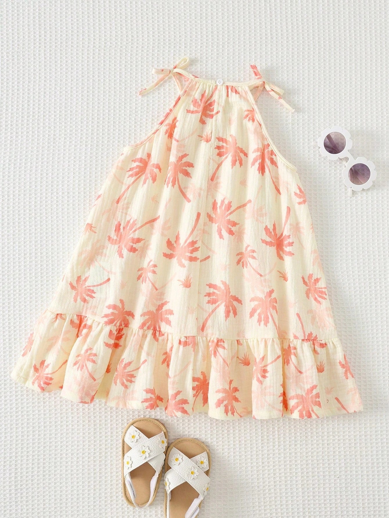 Vestido Infantil Menina Frente Única Estampa Tropical Coqueiro 005 Vestido Menina 03 Kabannas 