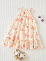 Vestido Infantil Menina Frente Única Estampa Tropical Coqueiro 005 Vestido Menina 03 Kabannas 