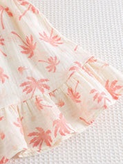 Vestido Infantil Menina Frente Única Estampa Tropical Coqueiro 005 Vestido Menina 03 Kabannas 