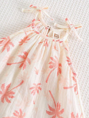 Vestido Infantil Menina Frente Única Estampa Tropical Coqueiro 005 Vestido Menina 03 Kabannas 