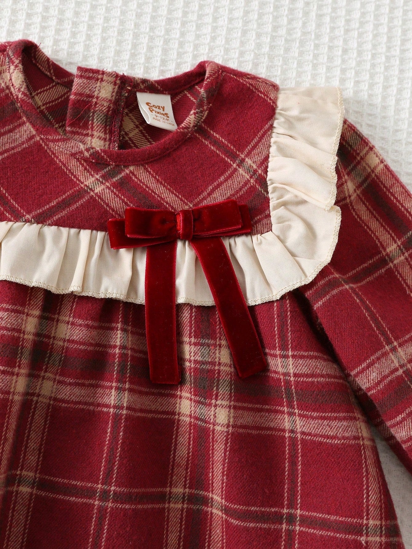 Vestido Infantil Menina Xadrez com Laço de Veludo 004 Vestido Menina 26 Kabannas 