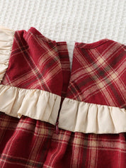 Vestido Infantil Menina Xadrez com Laço de Veludo 004 Vestido Menina 26 Kabannas 