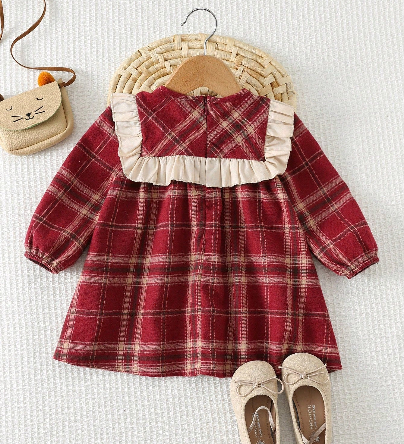 Vestido Infantil Menina Xadrez com Laço de Veludo 004 Vestido Menina 26 Kabannas 