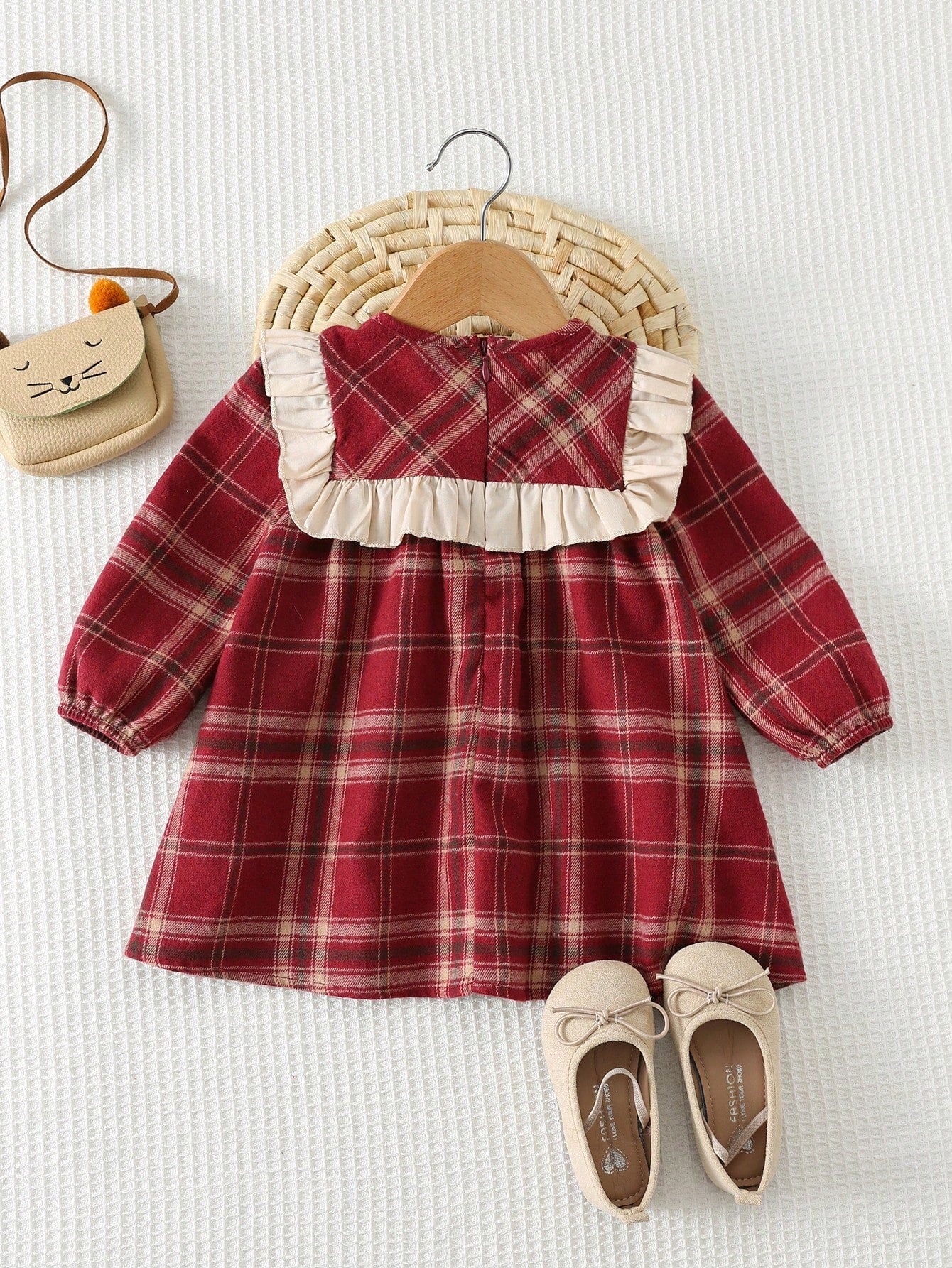 Vestido Infantil Menina Xadrez com Laço de Veludo 004 Vestido Menina 26 Kabannas 