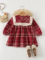 Vestido Infantil Menina Xadrez com Laço de Veludo 004 Vestido Menina 26 Kabannas 