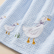 Vestido Infantil Vintage - Patos e Treliça em Algodão Moda Vintage Infantil 35 Kabannas 