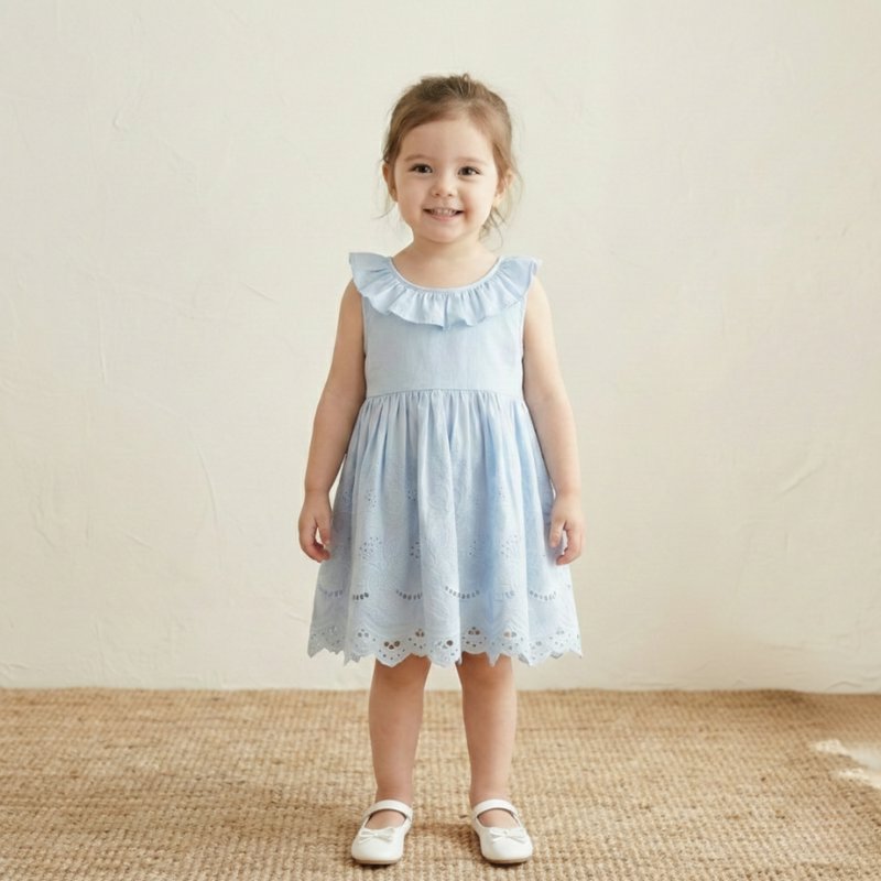 Vestido Princesa Floral Infantil - Verão Elegante Moda Vintage Infantil 10 Kabannas 2 Anos 