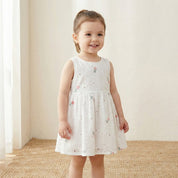 Vestido Princesa sem Mangas Bordado para Meninas Moda Vintage Infantil 40 Kabannas 2 Anos 