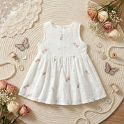 Vestido Princesa sem Mangas Bordado para Meninas Moda Vintage Infantil 40 Kabannas 