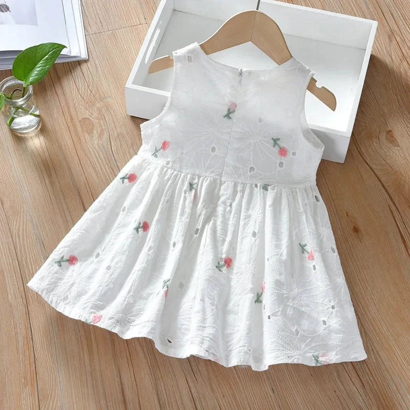 Vestido Princesa sem Mangas Bordado para Meninas Vestido Menina 04 Kabannas 