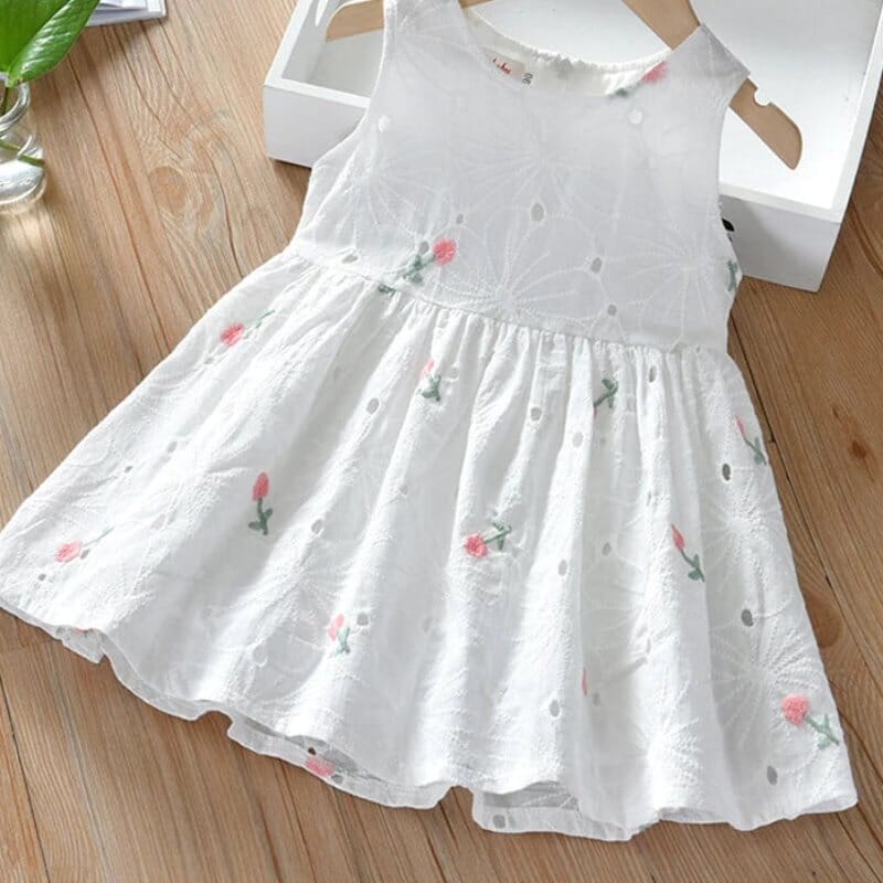 Vestido Princesa sem Mangas Bordado para Meninas Vestido Menina 04 Kabannas 