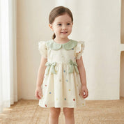 Vestido Vintage de Verão para Menina - Elegância em Renda e Laços Moda Vintage Infantil 18 Kabannas 3 Anos 